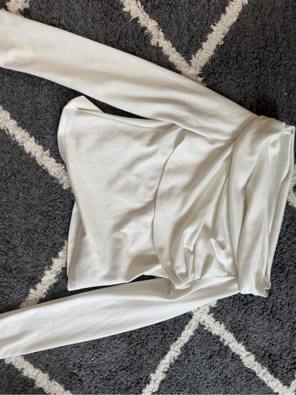 SHEIN White Draped Long-Sleeve Top